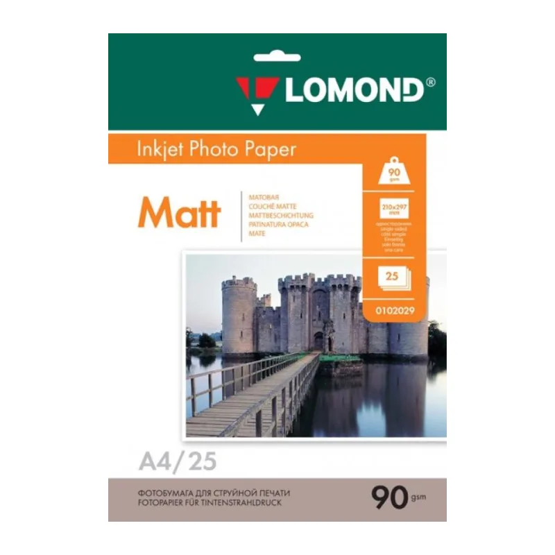 Фотобумага Lomond Матовая А4 90 г/кв.м. 25 листов 0102029