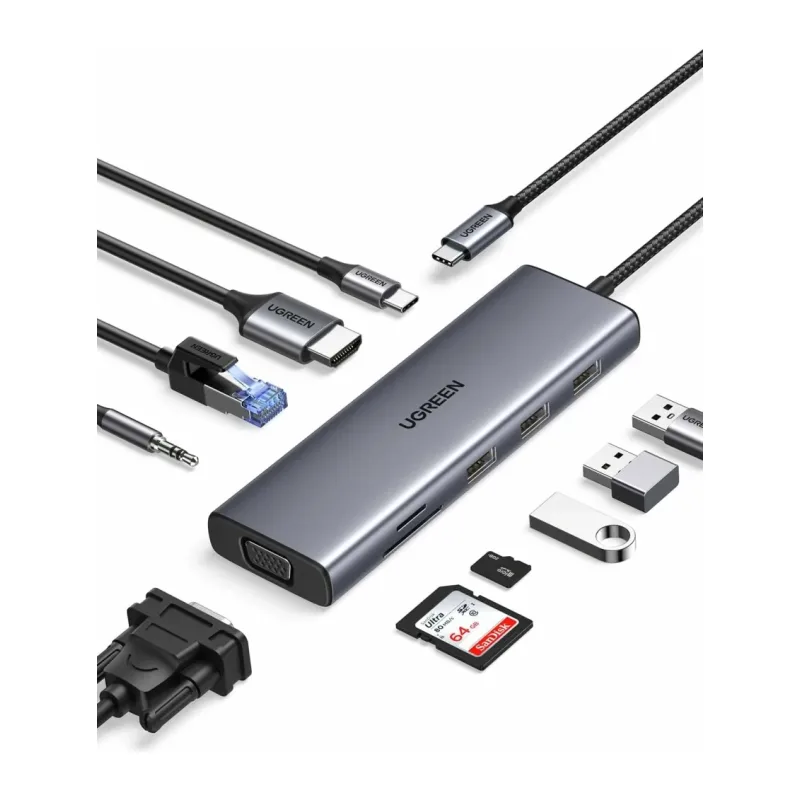 Док-станция Ugreen CM498-15600 Space Gray (15600)