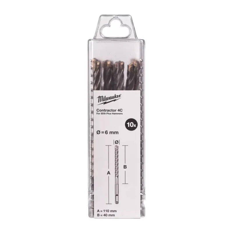 Бур Milwaukee SDS+ 4C 6x110 10шт (4932498868)