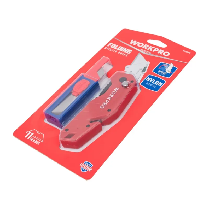 Нож строительный WorkPro WP211018 красный