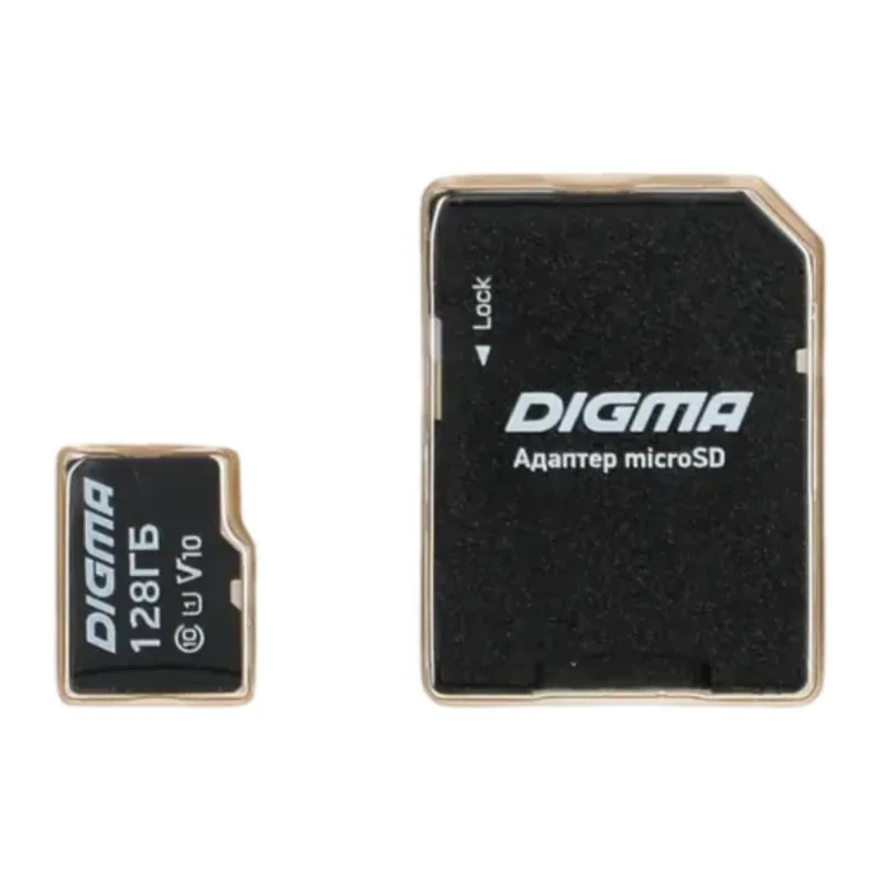 Карта памяти Digma microSDXC 128Gb Class10 CARD10 + adapter (DGFCA128A01)