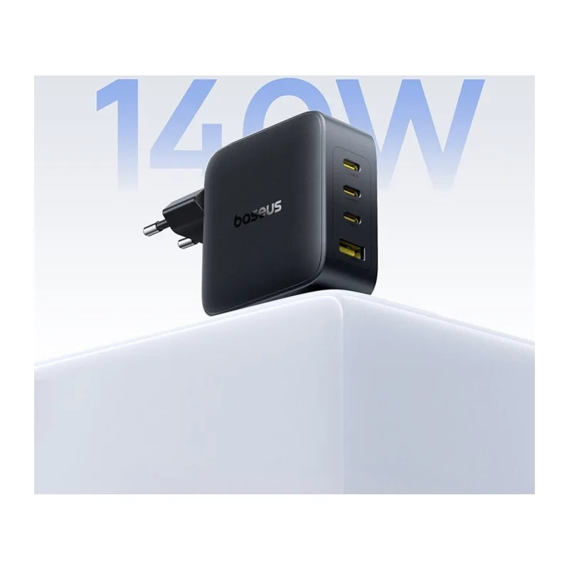Сетевое зарядное устройство Baseus E0121J00 EnerFill FH11 GaN Fast Charger 3C+U 140W Cosmic Black (E0121J)