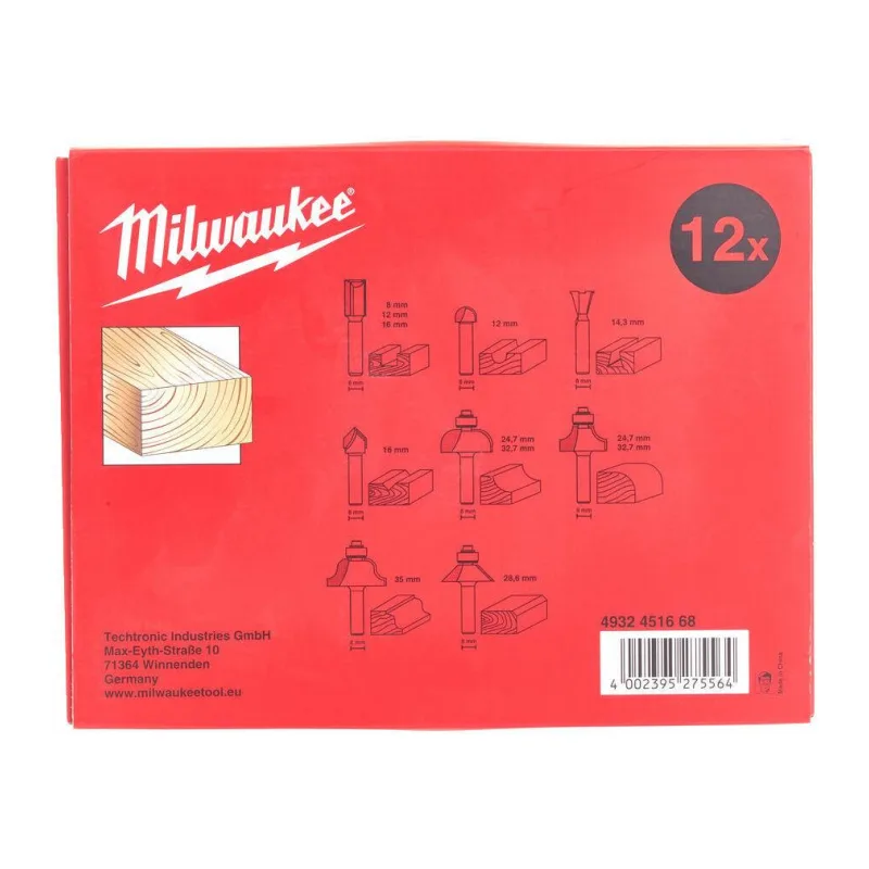 Набор фрез Milwaukee 4932451668 8мм 12шт
