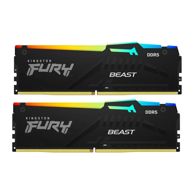 Оперативная память Kingston Fury Beast RGB 16GB DDR5 (KF556C40BBAK2-16)
