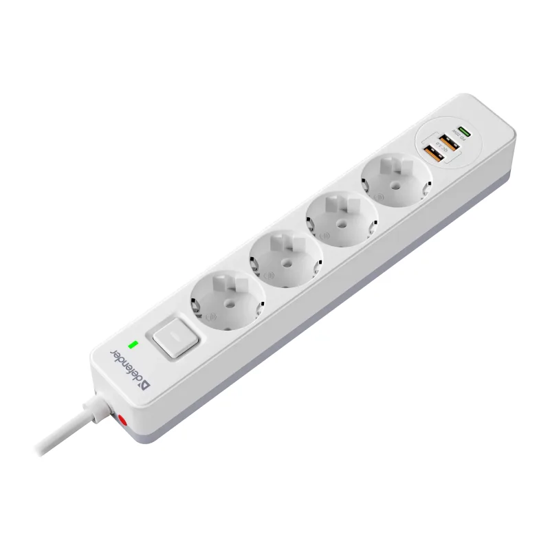 Сетевой фильтр Defender DFS 145 белый (99435)