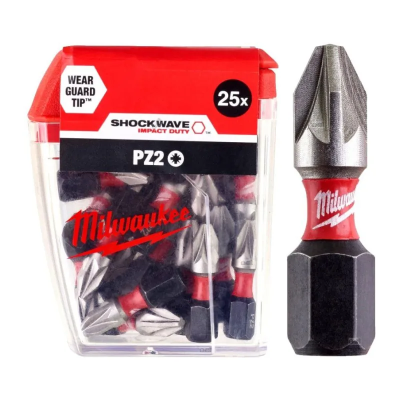 Бита Milwaukee Shockwave PZ2 25мм 25шт (4932430864)