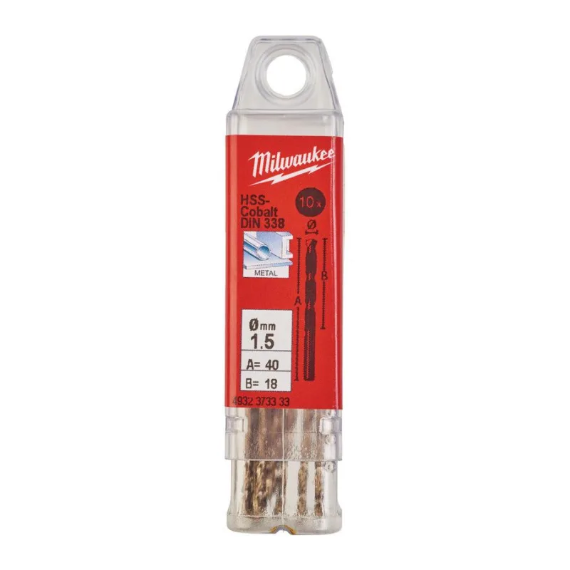 Сверло по металлу Milwaukee HSS-Co 1.5мм 10шт (4932373333)