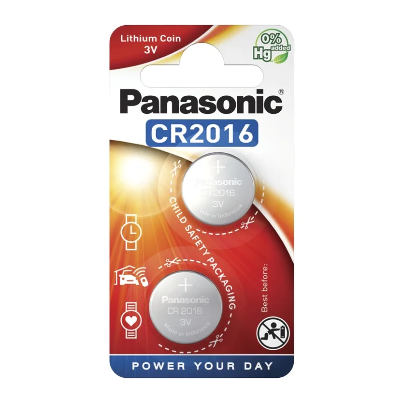Батарейка Panasonic Lithium CR2016 BL2 (CR-2016EL/2B)