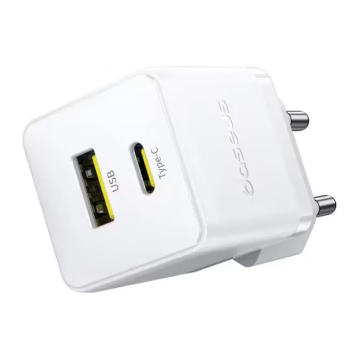 Сетевое зарядное устройство Baseus Palm C+U 30W EU Moon White (P1011160A213-00)