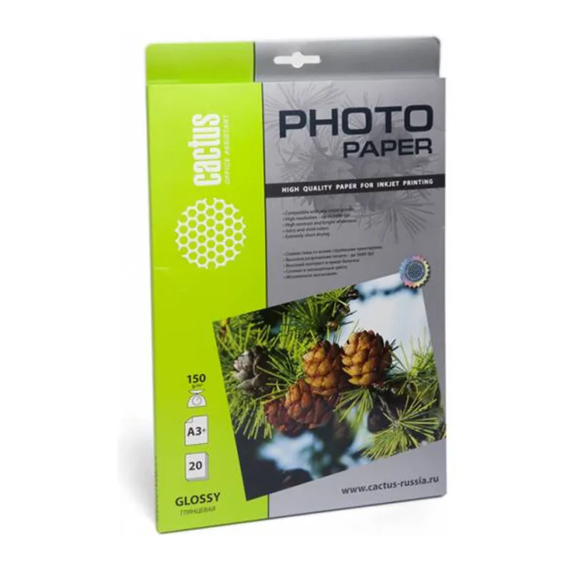 Фотобумага Cactus Глянцевая A3 150 г/кв.м. 20 листов CS-GA315020