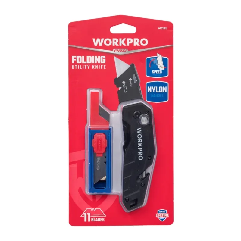 Нож строительный WorkPro WP211017 черный