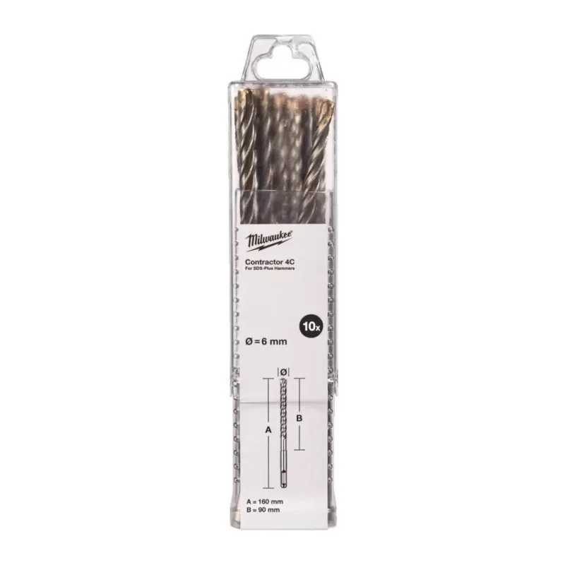 Бур Milwaukee SDS+ 4C 6x160 10шт (4932498870)