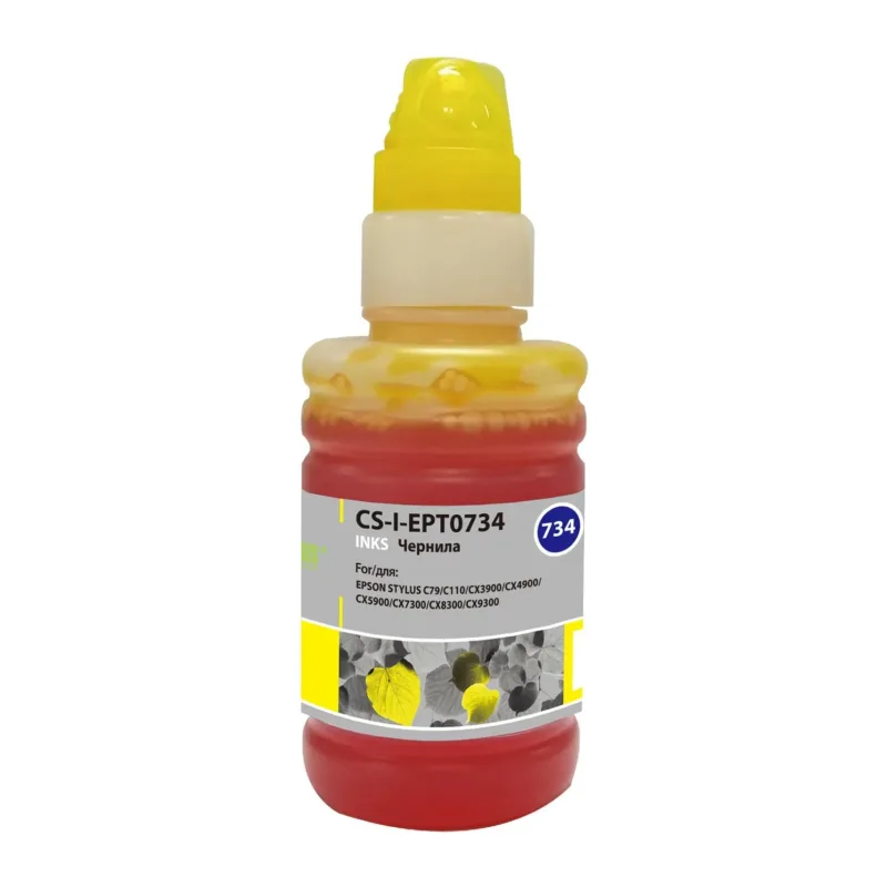 Чернила Cactus CS-I-EPT0734 желтый