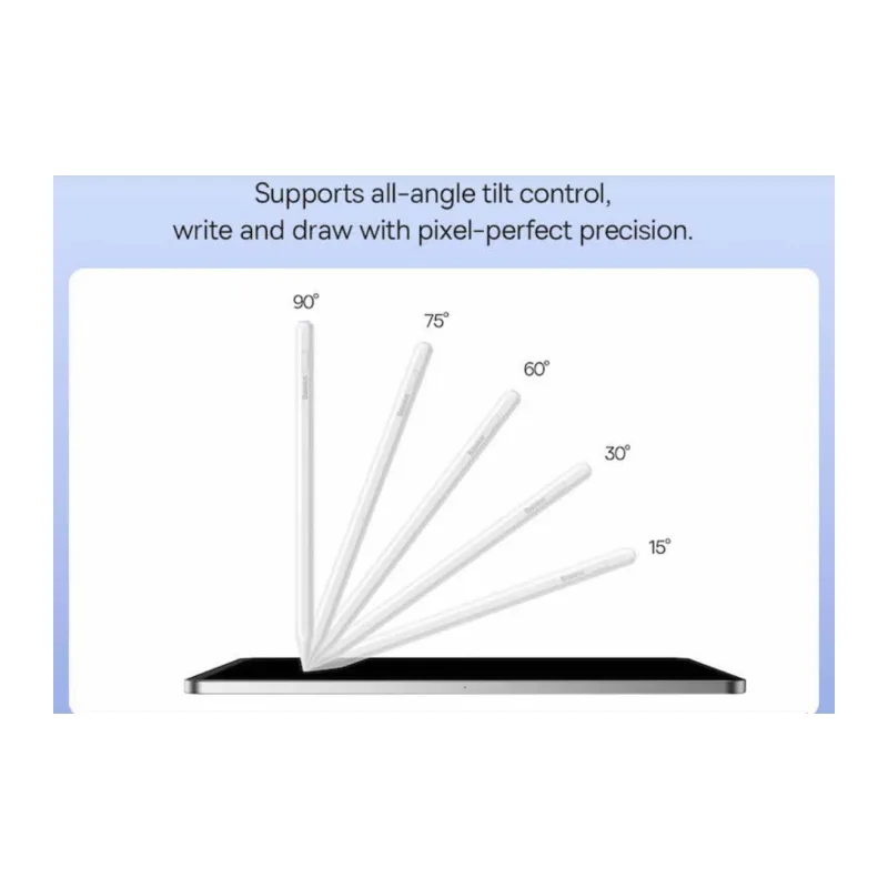 Стилус Baseus P80015804213-00 Smooth Writing 2 Series Dual Charging Stylus Active Wireless Version, Moon White (With USB-C cable and active pen tip)