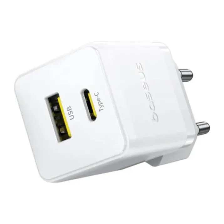 Сетевое зарядное устройство Baseus Palm C+U 20W EU Moon White (P10111608213-01)