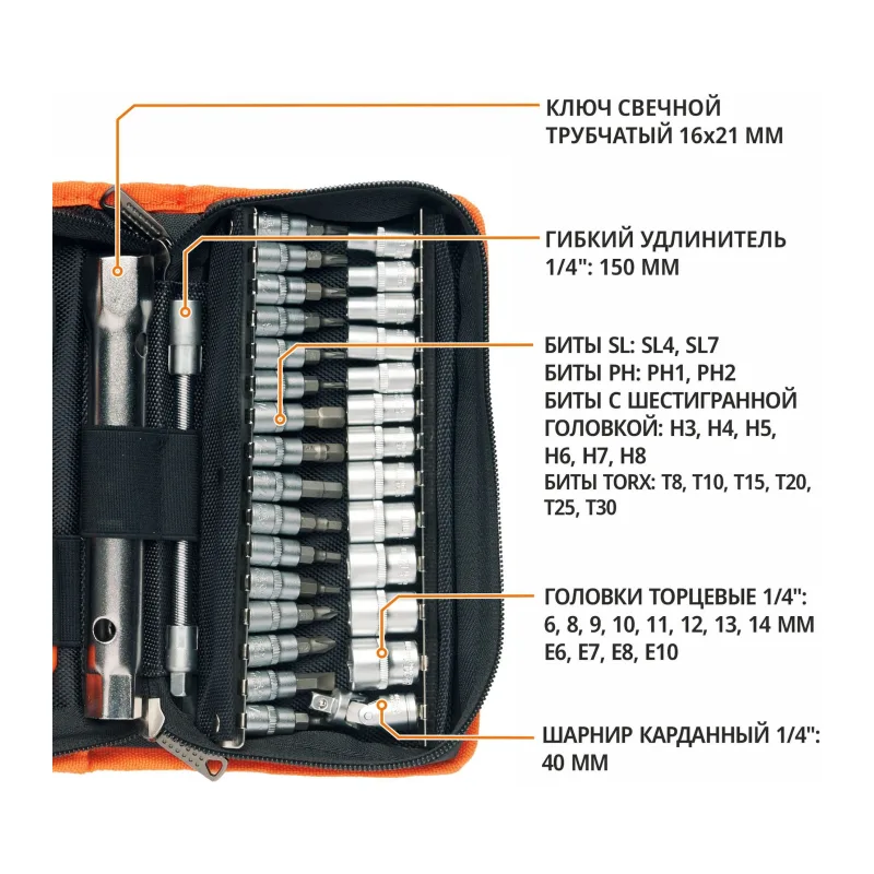 Набор инструментов Maxpiler MXT-37-SB 37 предметов