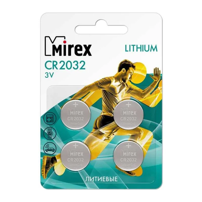 Батарейка Mirex CR2032 литиевая блистер 4 шт (23702-CR2032-E4)