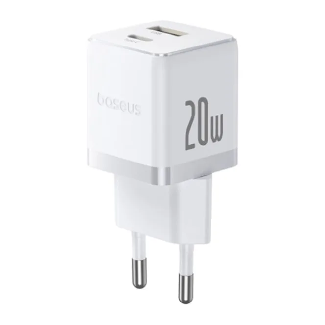 Сетевое зарядное устройство Baseus Palm C+U 20W EU Moon White (P10111608213-01)
