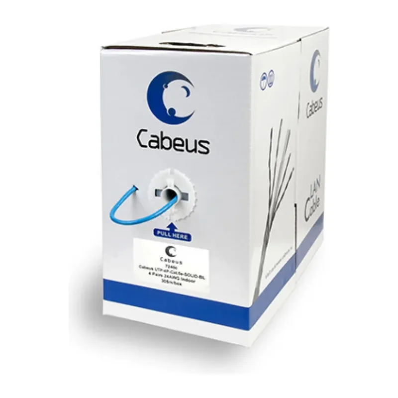 Кабель витая пара Cabeus UTP-4P-CAT.5E-SOLID-BL синий