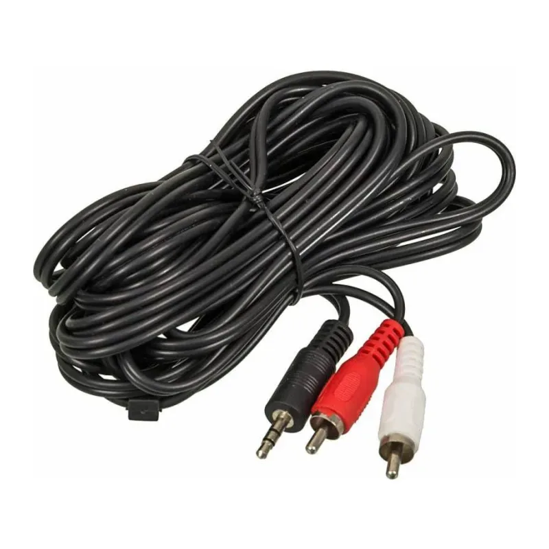 Кабель Ningbo 2xRCA (m) - 3.5mm Jack (m) 5м черный (JAAC010-5)
