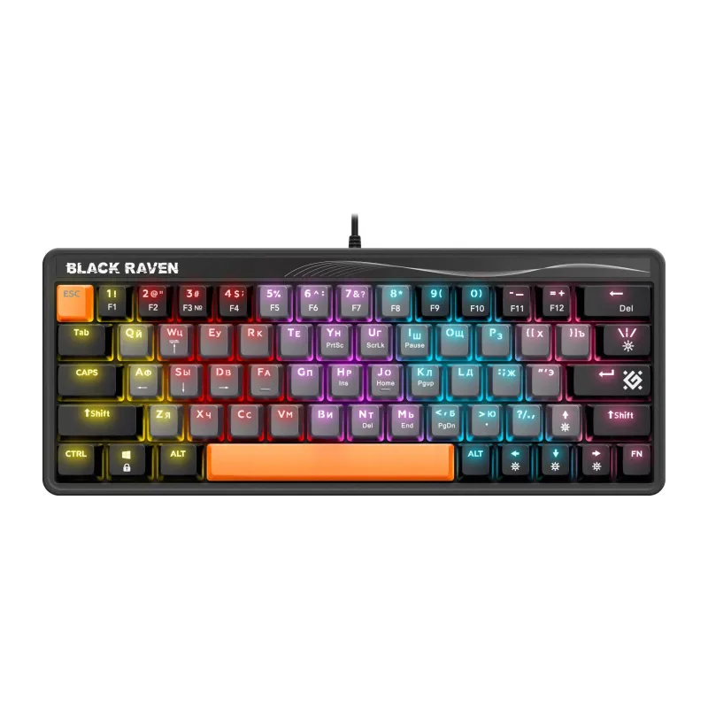 Клавиатура Defender Black Raven GK-417 RU RGB (45413)