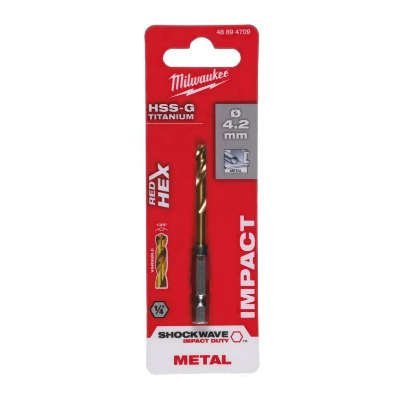 Сверло по металлу Milwaukee RedHEX HSS-TiN 4.2мм (48894709)