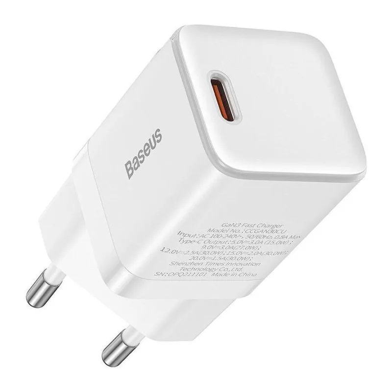 Сетевое зарядное устройство Baseus GAN3 30W EU White (CCGN0101020)