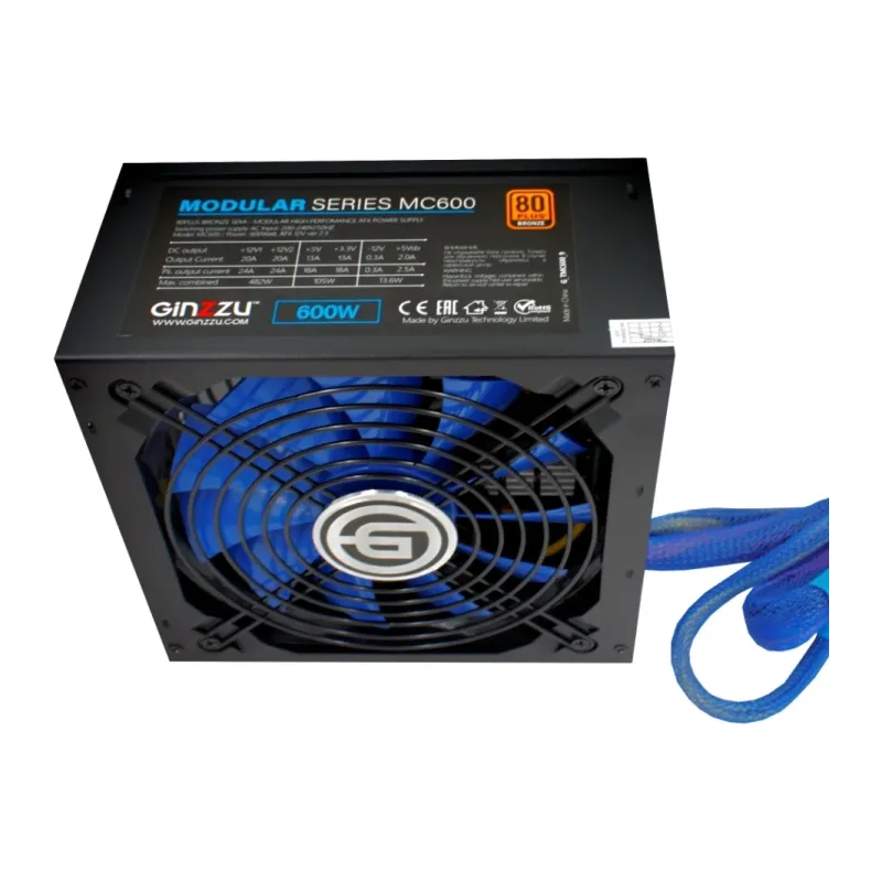 Блок питания Ginzzu MC600 14CM 80+Bronze