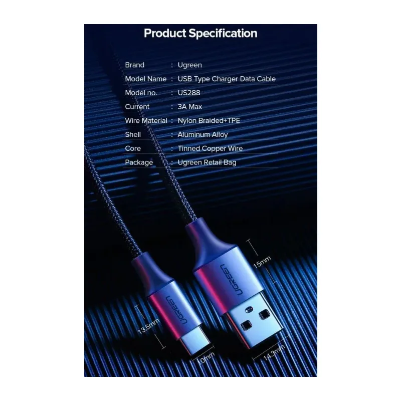 Кабель UGREEN US288-60126 Black (60126)