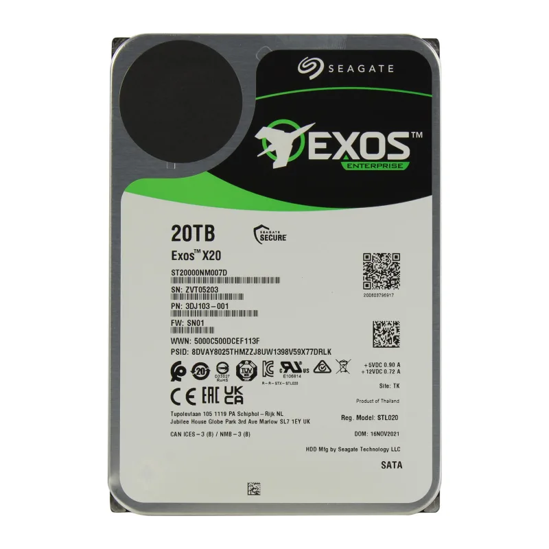 Жесткий диск Seagate Exos X20 20TB (ST20000NM007D)