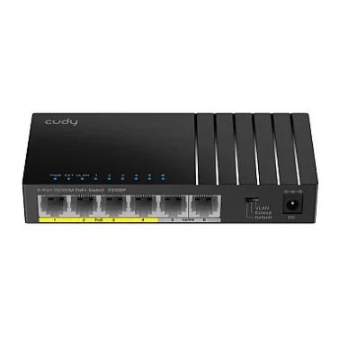 Коммутатор Cudy FS106P (V1.0, 4 x PoE 100Mbit RJ45 + 2 x 100Mbit RJ45 Uplink, Unmanaged, 36W)