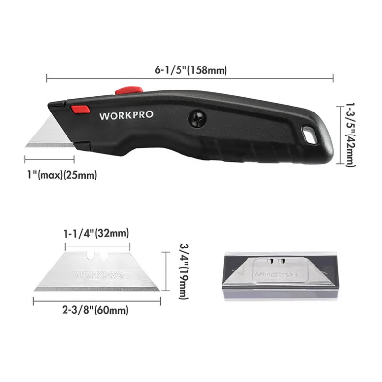 Нож строительный WorkPro WP213008 черный