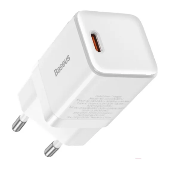 Сетевое зарядное устройство Baseus E01231 EnerFill FN22 Fast Charger 1C 30W EU Moon White (E0123101)