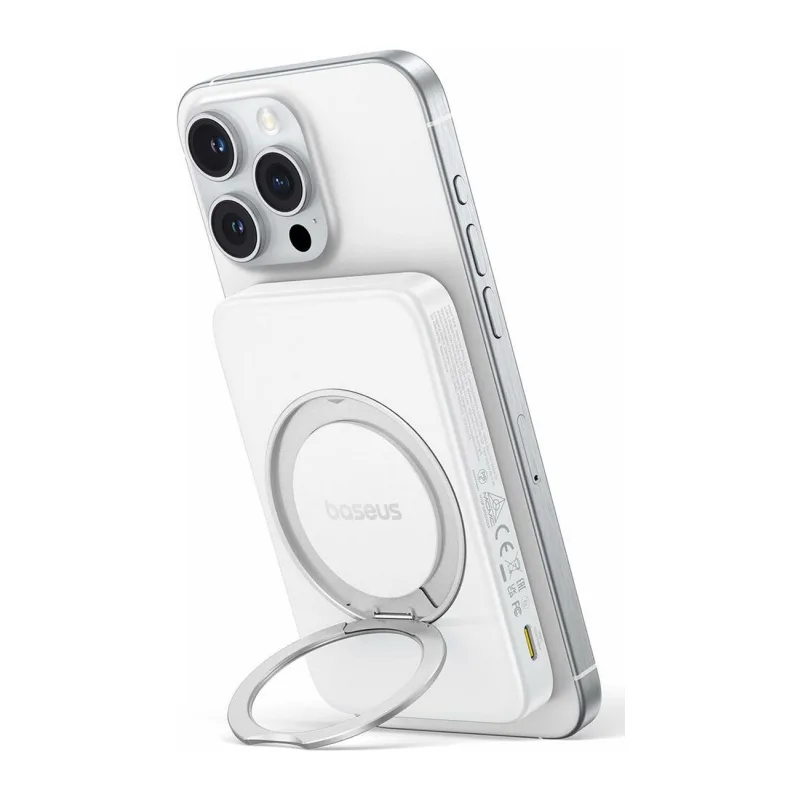 Портативное зарядное устройство Baseus PicoGo Qi2 Magnetic PPPG-0520S Moon White (P10076800213-01)