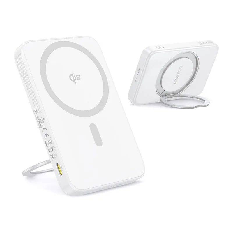 Портативное зарядное устройство Baseus PicoGo Qi2 Magnetic PPPG-0520S Moon White (P10076800213-01)