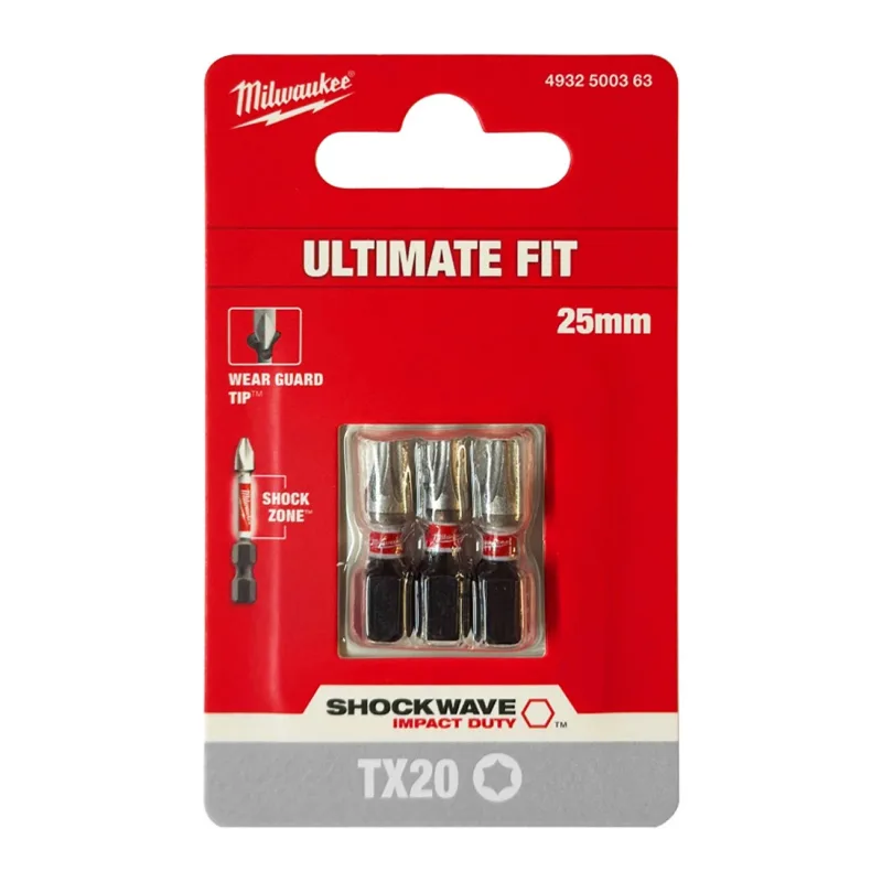 Бита Milwaukee Shockwave TX20 25мм 3шт (4932500363)