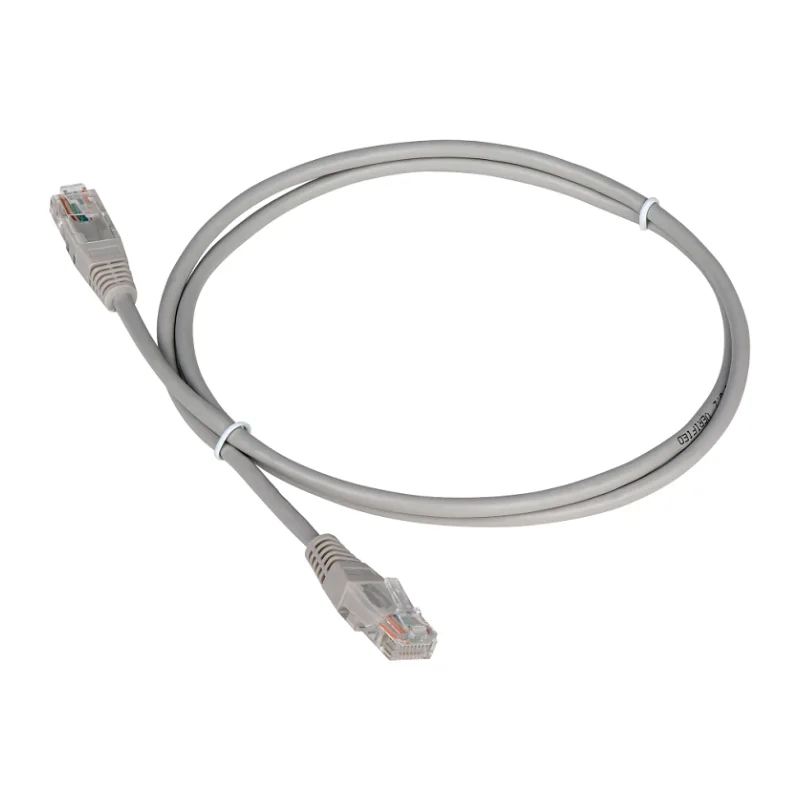 Патч-корд TWT (TWT-45-45-1.5-GY) UTP кат.5e. с заливными колпачками. 1.5 м. серый