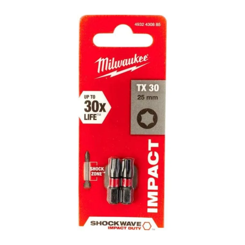 Бита Milwaukee Shockwave TX30 25мм 2шт (4932430885)