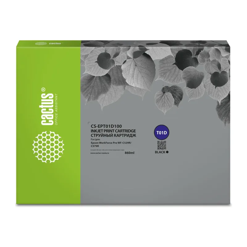 Картридж Cactus CS-EPT01D100 черный (T01D1)