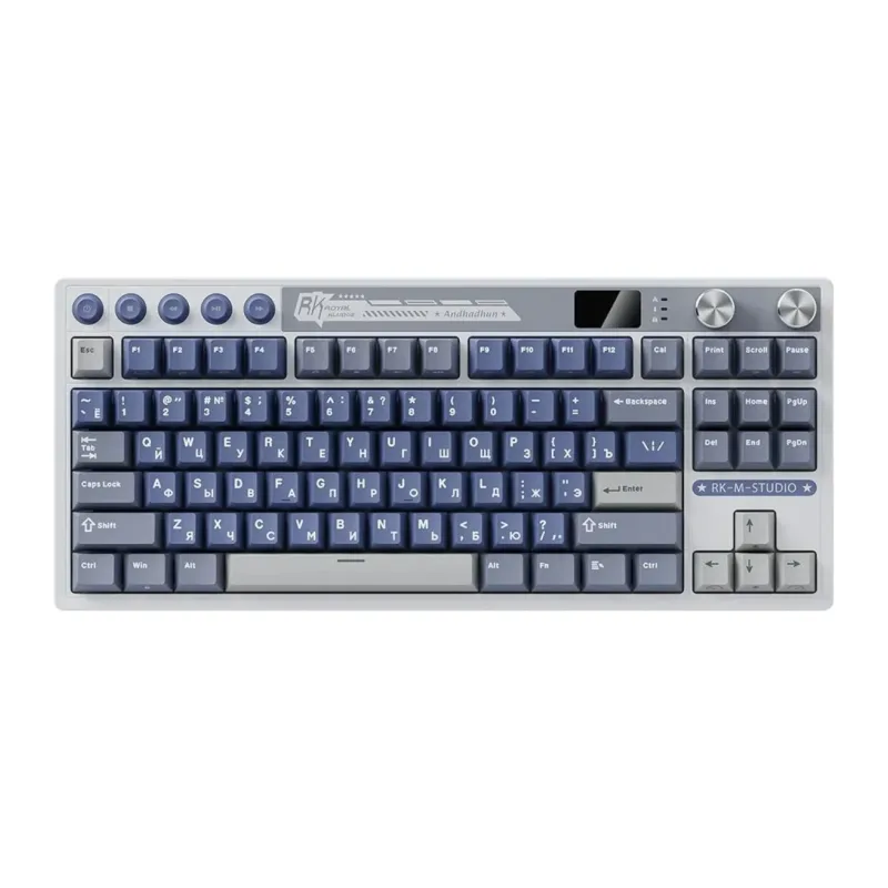 Клавиатура Royal Kludge RK M87 Cream switch/Ocean Blue
