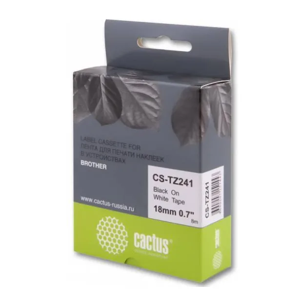 Картридж ленточный Cactus TZe-241 черный (CS-TZ241)