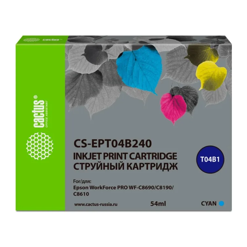Картридж Cactus T04B2 голубой (CS-EPT04B240)