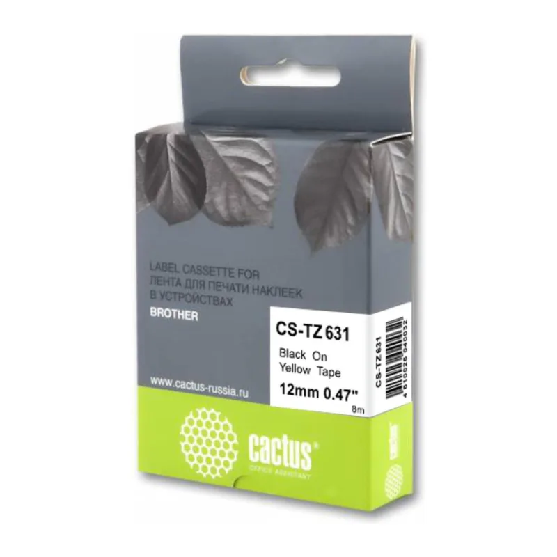 Картридж ленточный Cactus CS-TZ631 черный (TZe-631)