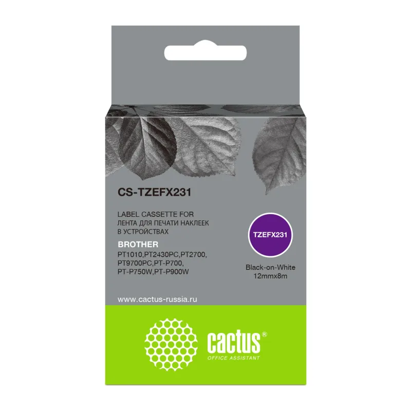 Картридж ленточный Cactus CS-TZEFX231 черный