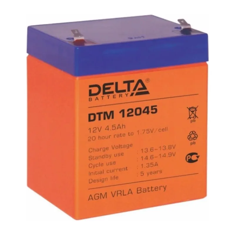 Аккумулятор для ИБП Delta 12V/4.5Ah (DT 12045)