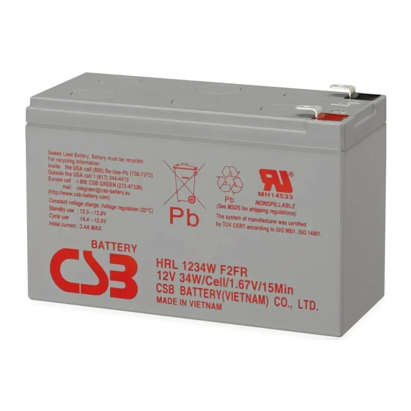 Аккумулятор для ИБП CSB 12V/9Ah (HRL 1234W F2 FR)