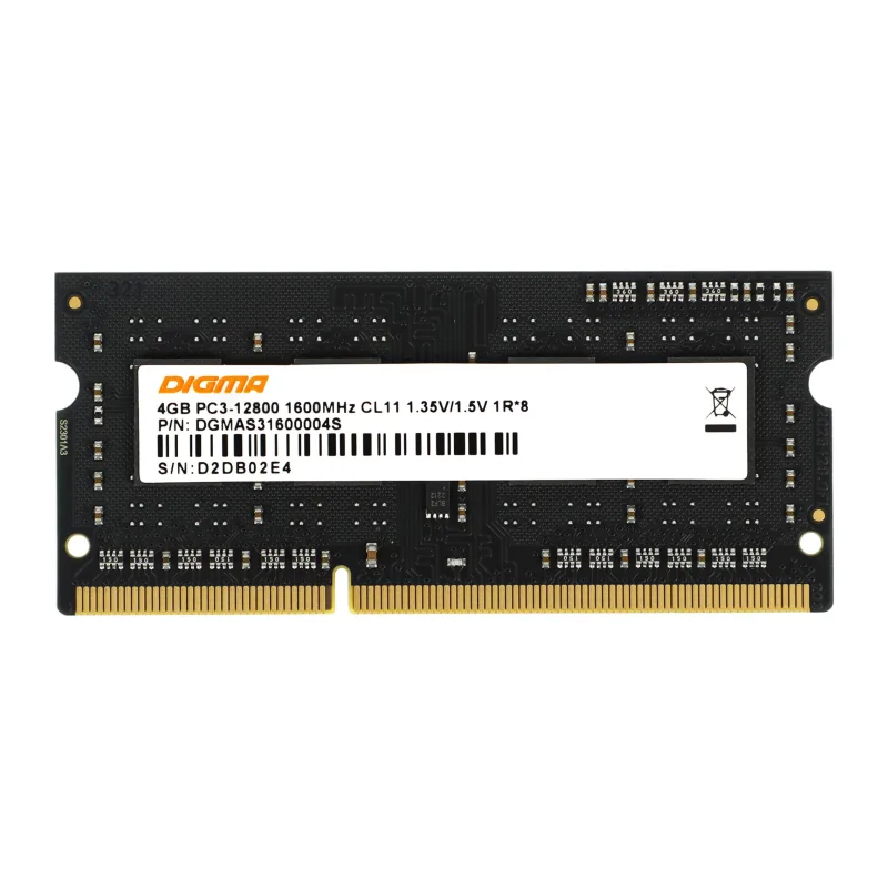 Оперативная память Digma DDR3L 4Gb 1600MHz (DGMAS31600004S)