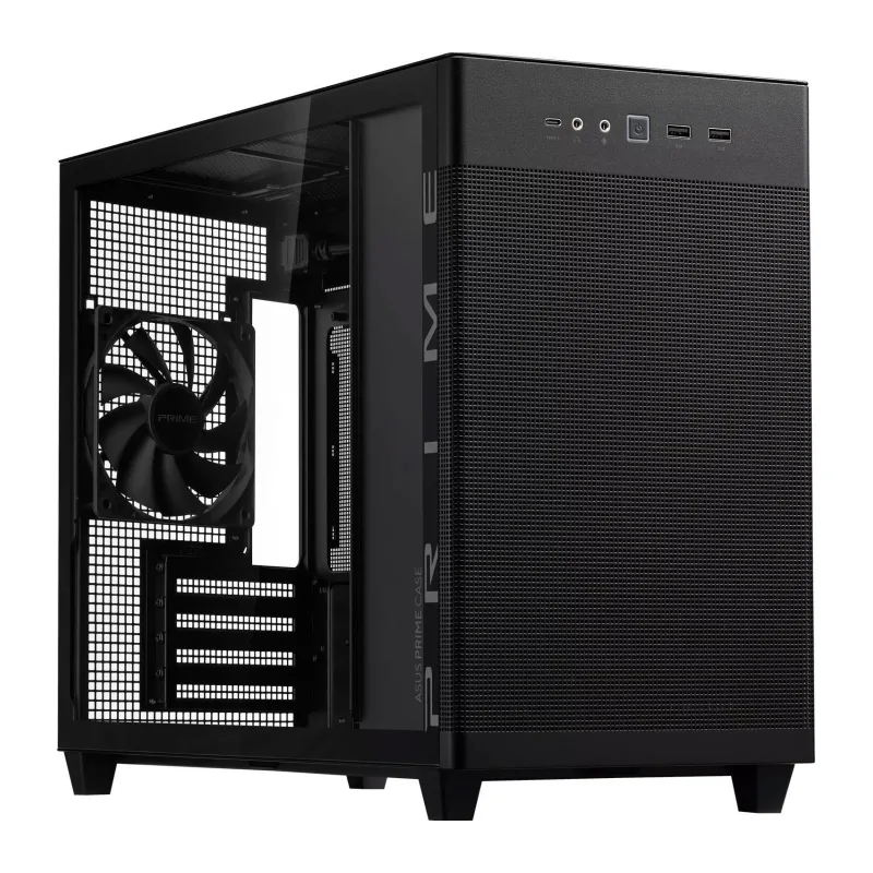 Корпус ASUS PRIME AP201 Tempered Glass mATX без БП Black (90DC00G0-B39010)