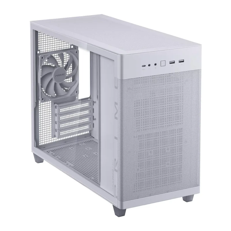 Корпус ASUS PRIME AP201 Tempered Glass mATX без БП White (90DC00G3-B39010)