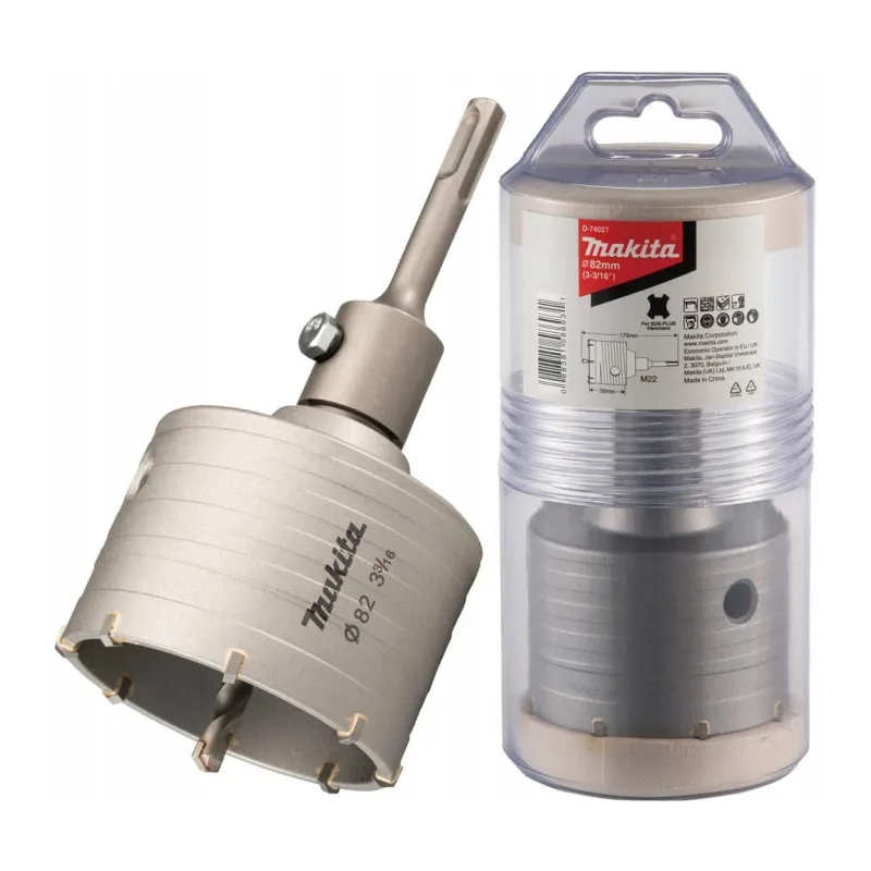 Коронка ударная Makita SDS-Plus 82 мм HM M22 + адаптер и центровочное сверло (D-74027)